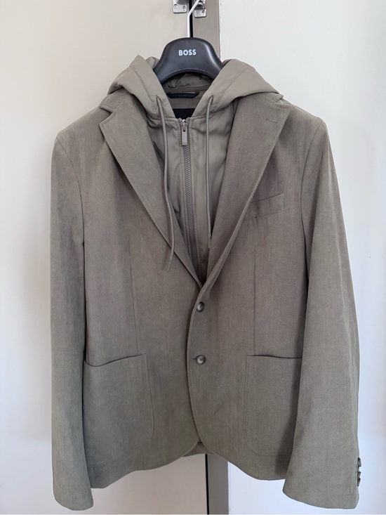 Hugo Boss Other - Hugo Boss Men's Olive Green Corduroy Blazer with Hooded Zip Insert